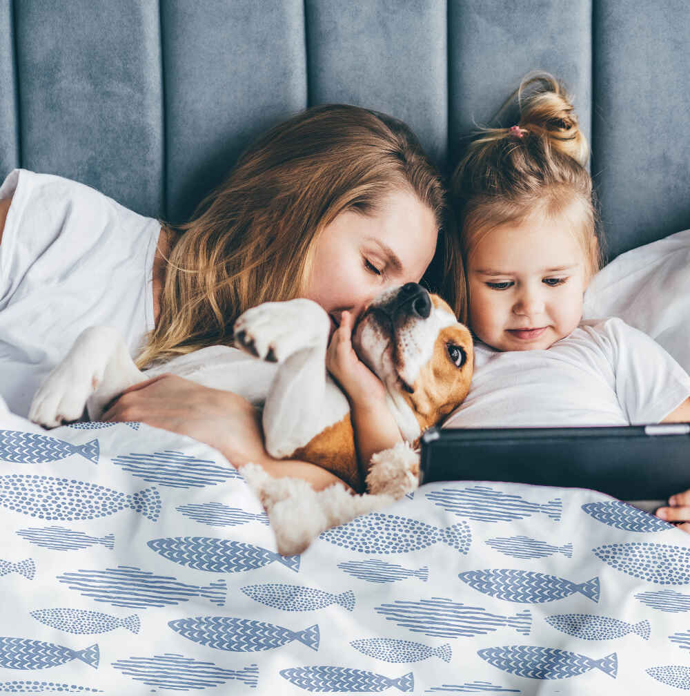 Couette thérapeutique Ensemble de literie Poissons bleus