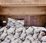 Original therapy blanket - cotton cover black blue whale