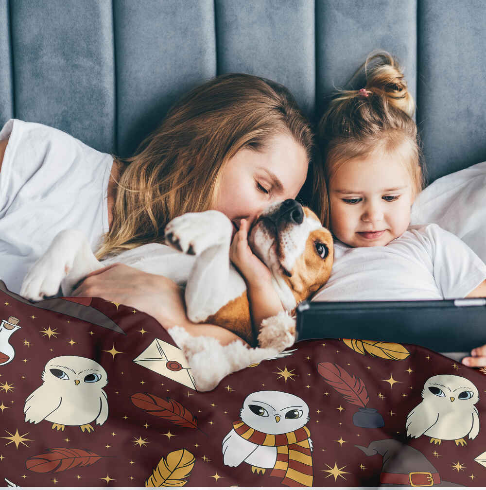 Therapy blankets bedding set brown Hedwig