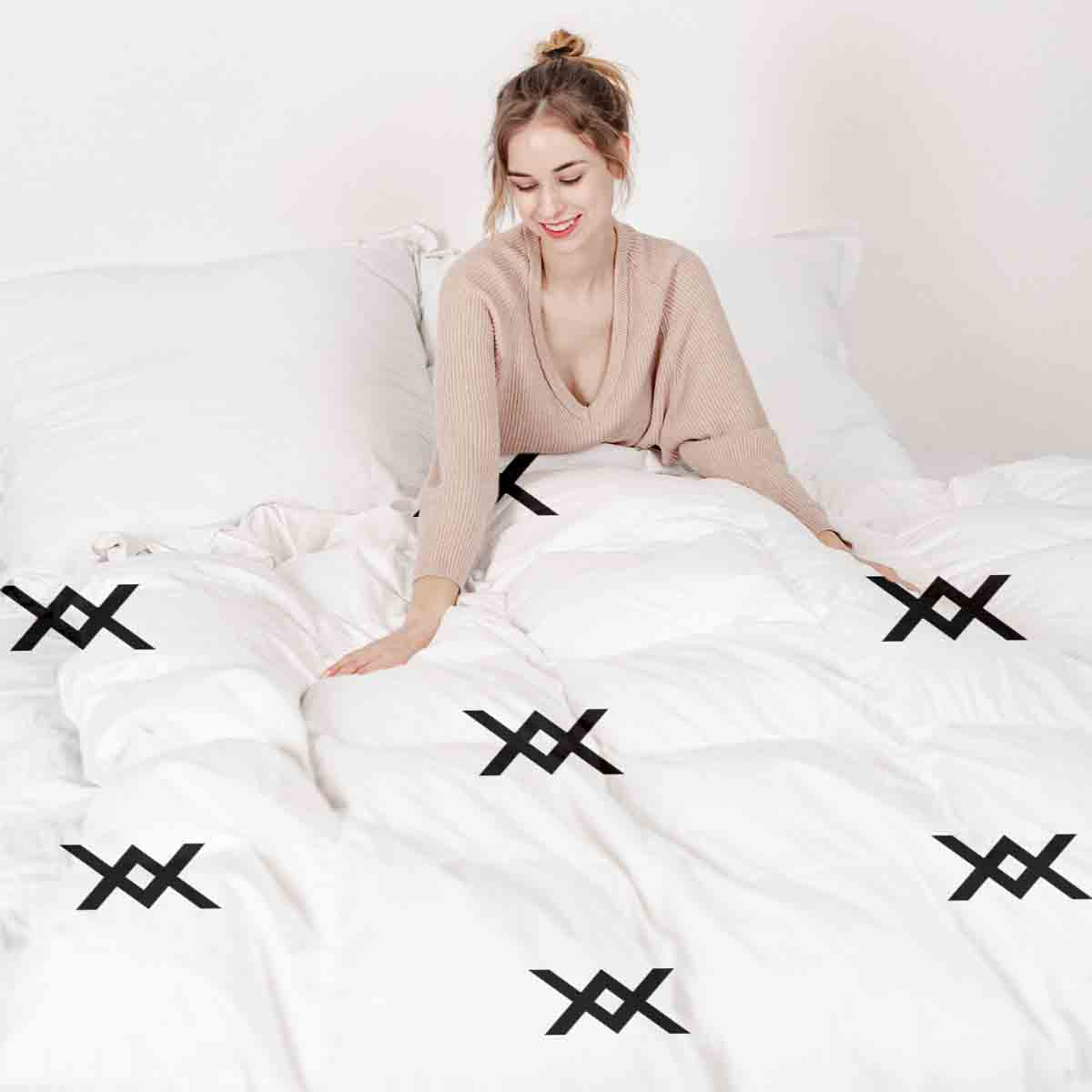 Couverture thérapeutique originale - Housse en coton avec nœud noir
