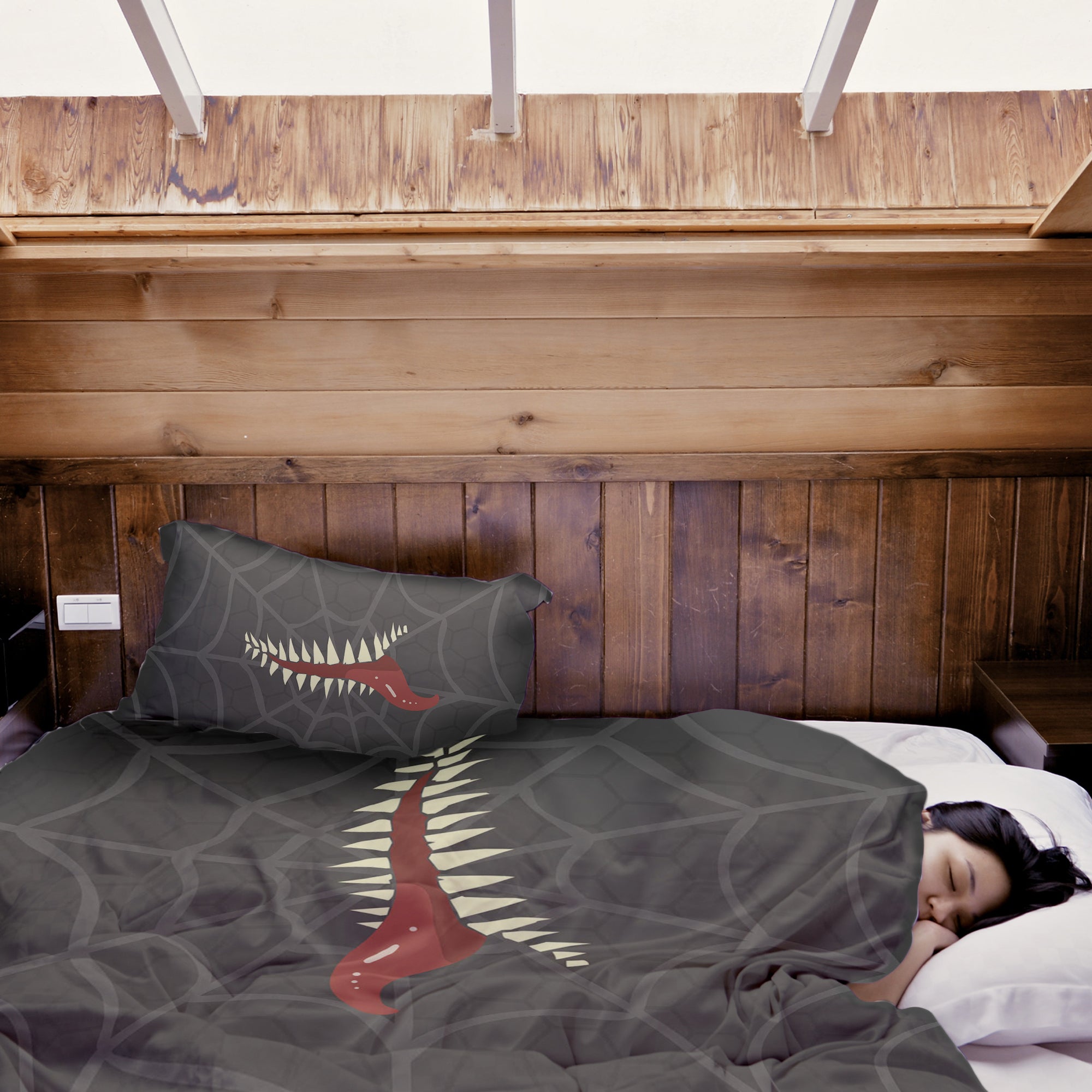 Couverture thérapeutique Ensemble de linge de lit gris toile d'araignée