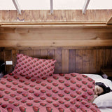 Therapy blanket and bedding set, pink with strawberries.