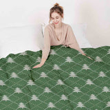 Original therapy blanket - cotton cover green with fir trees