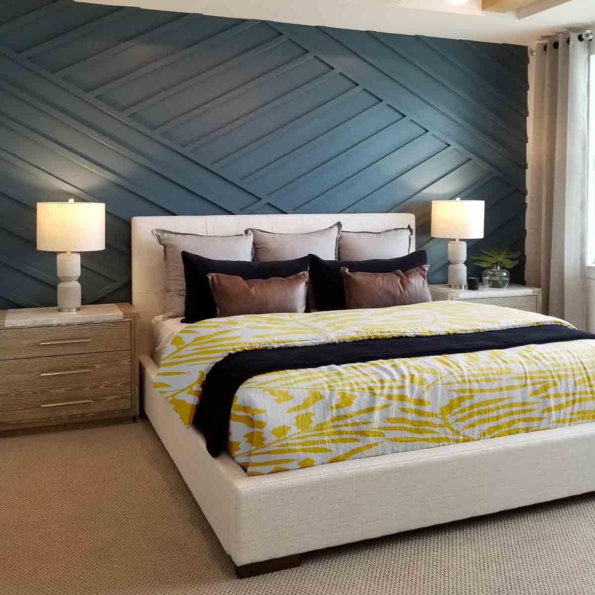 Couverture thérapeutique originale - Housse en coton avec branches jaunes