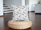 Health pillow white with grey leaves