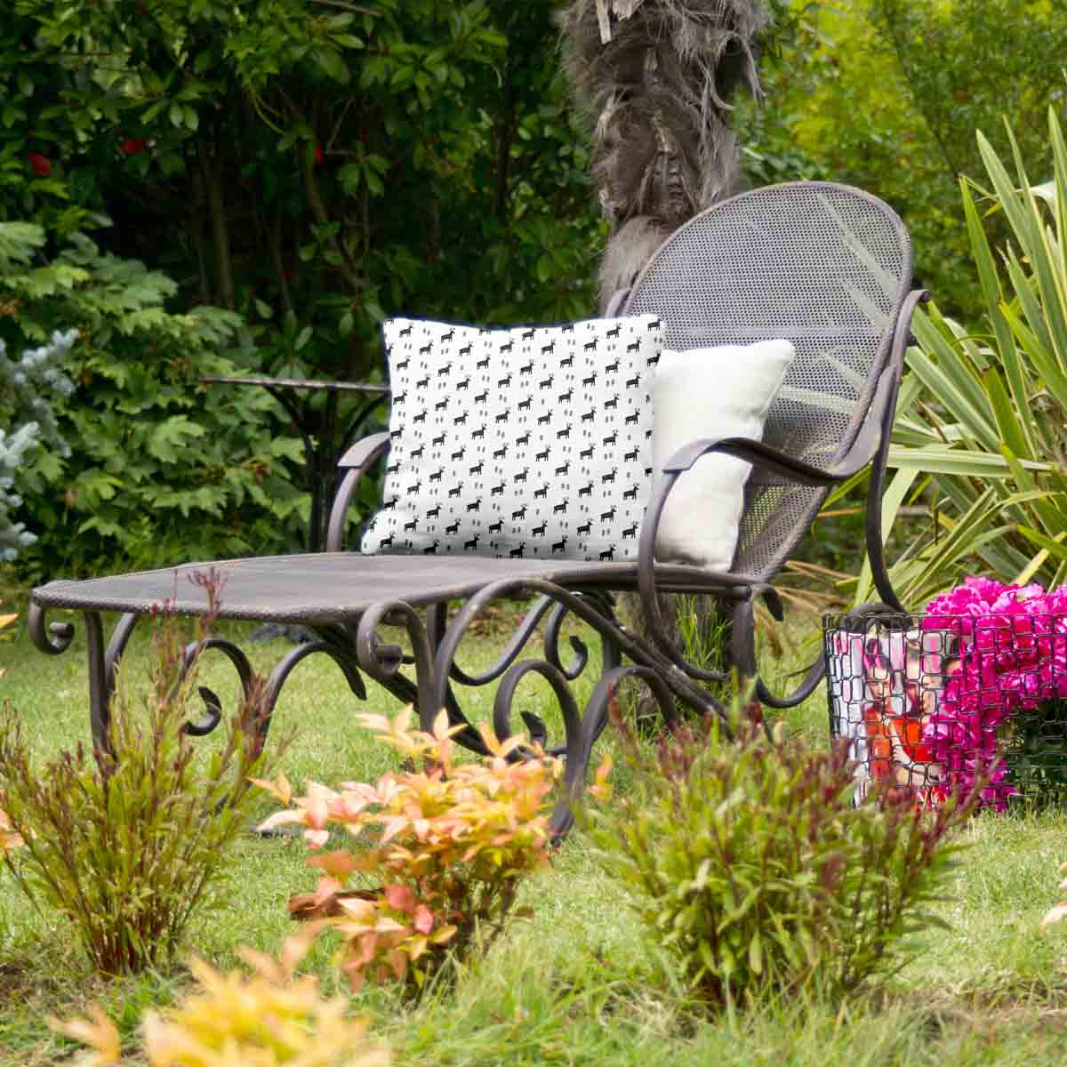 Coussin de santé blanc avec rennes