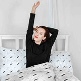 Therapy blankets bedding set white with short stripes