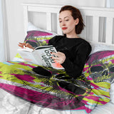 Therapy blanket bedding set, colorful skull.