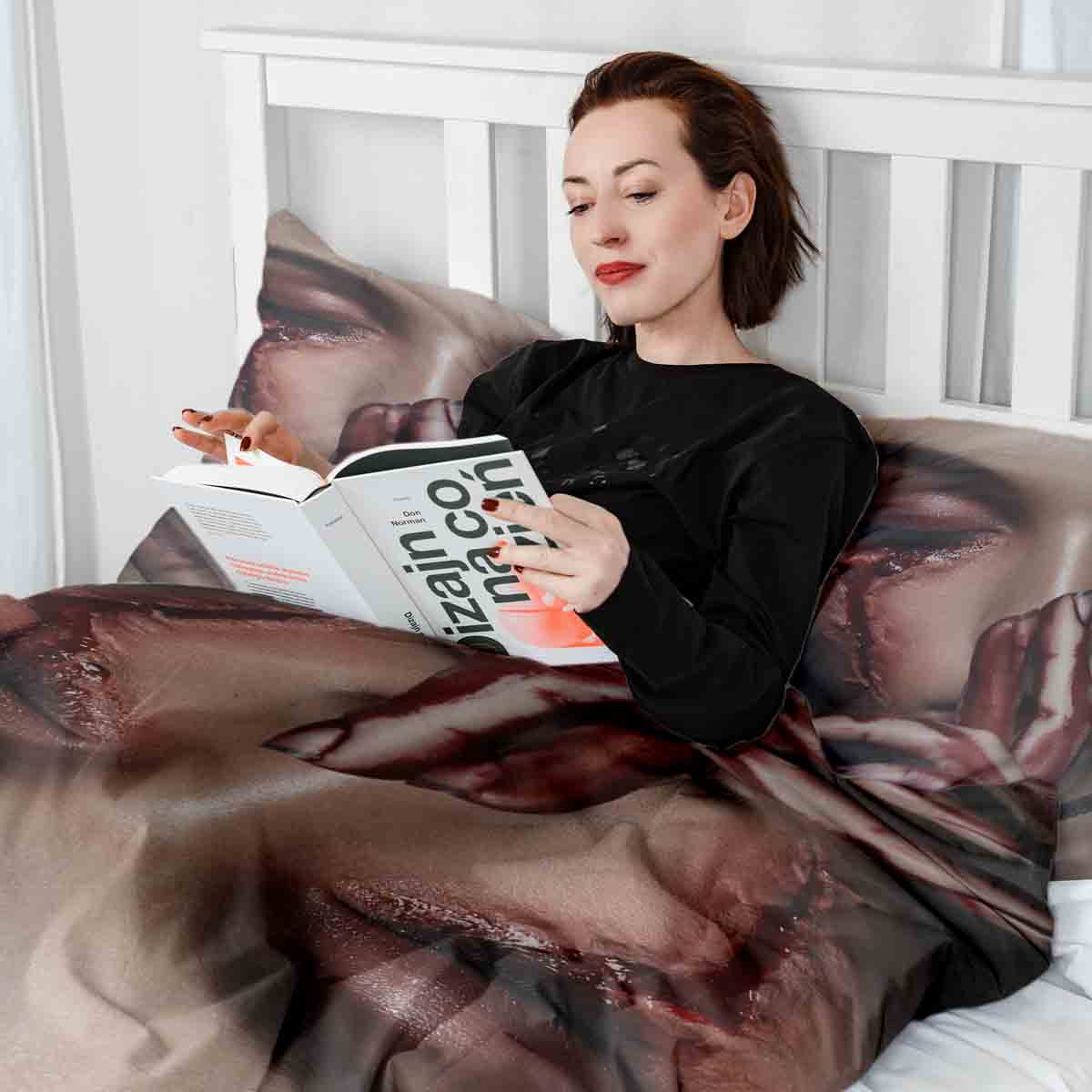 Couverture thérapeutique originale - Housse en coton visage Halloween