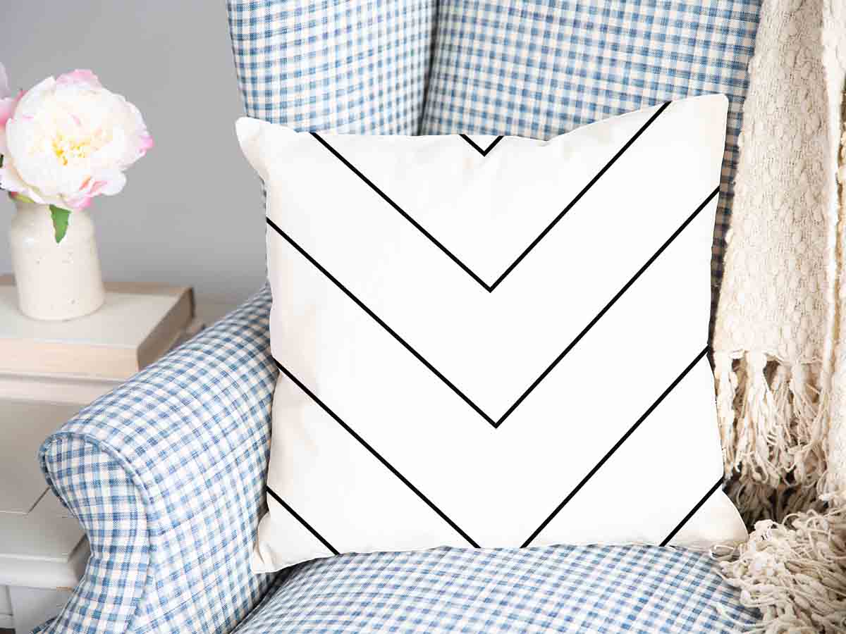 Coussin de santé blanc avec zigzag noir