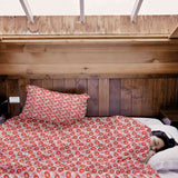 Therapy blanket bedding set with speech bubble and heart.