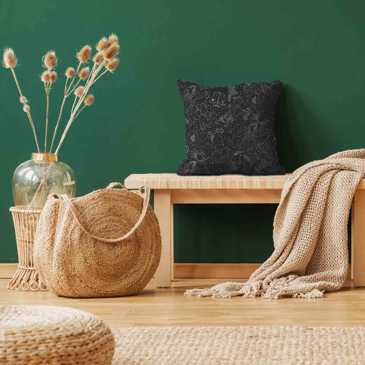 Health Pillow Black Horoscope