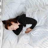 Therapy blanket bedding set, black radio waves.