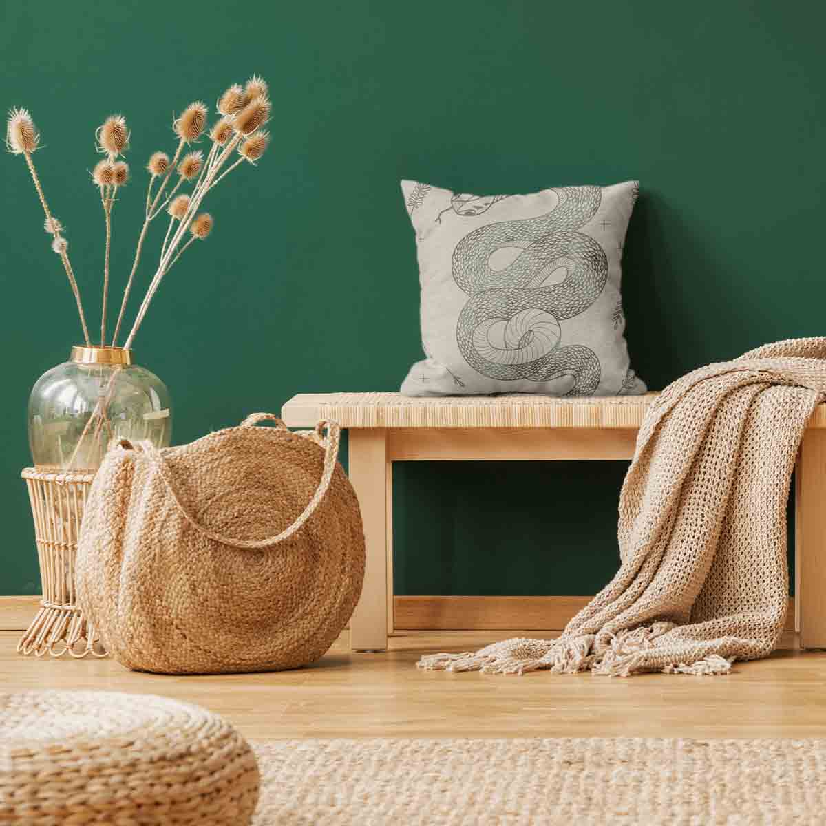 Coussin de santé beige avec serpent