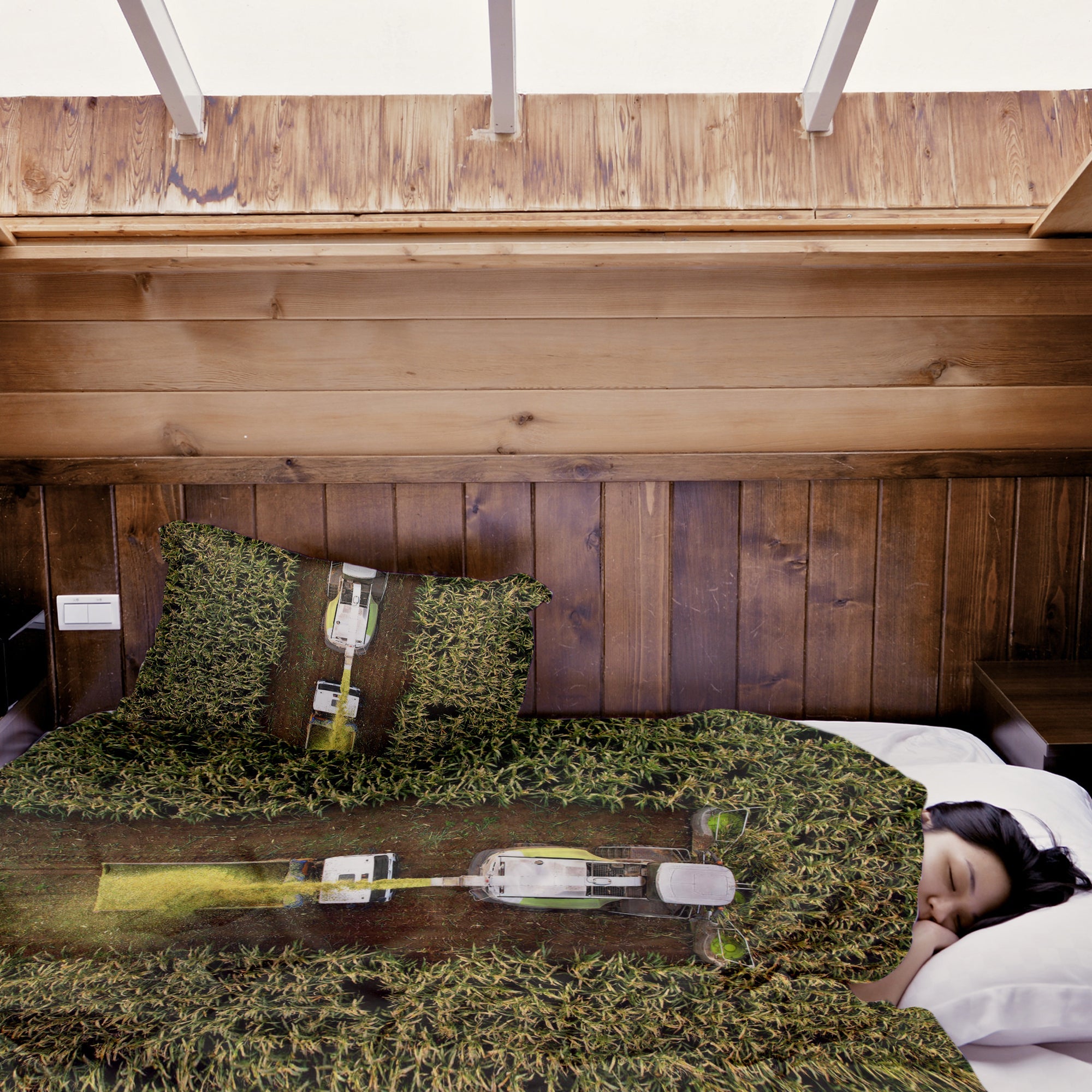 Therapy blankets bedding set green field