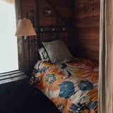 Original therapy blanket - cotton cover with gerbera flowers