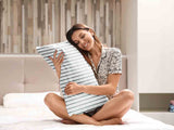 Health pillow white with black stripes