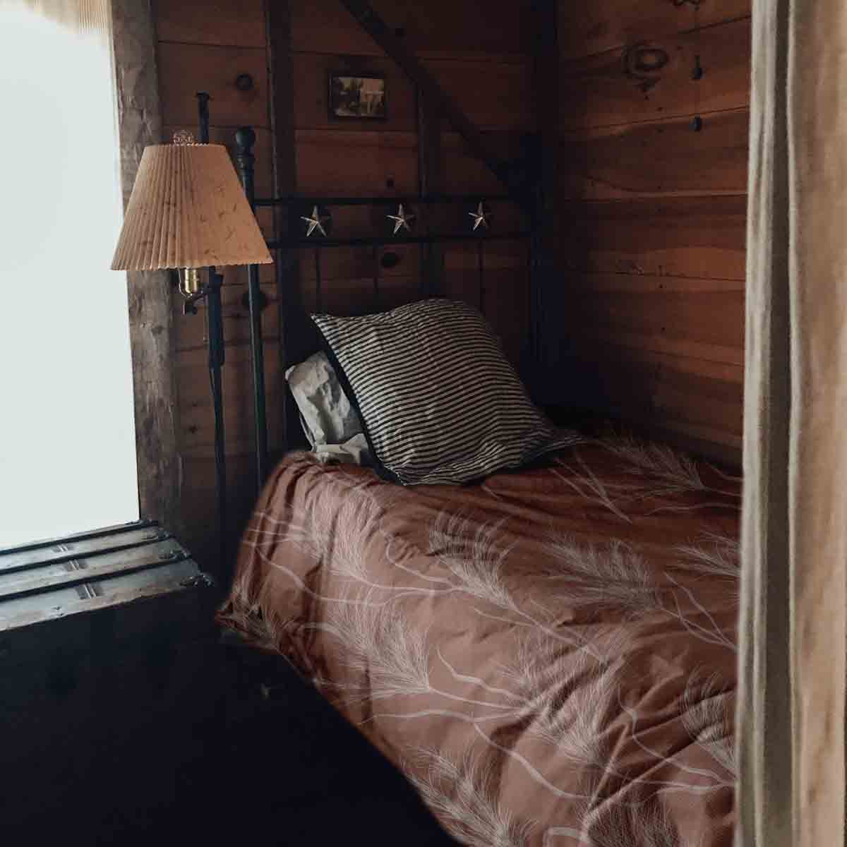 Therapy blankets bedding set old pink with pampas grass