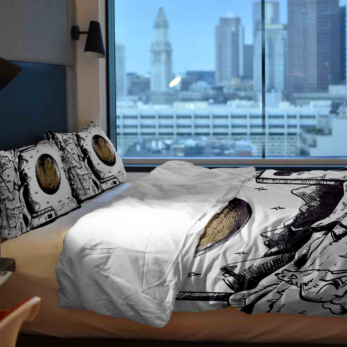 Original therapy blanket - cotton cover wolf and moon