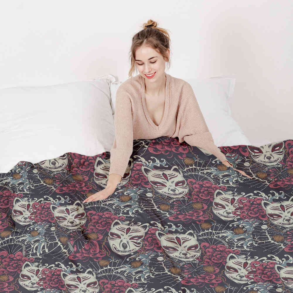Original therapy blanket - cotton cover creepy cat