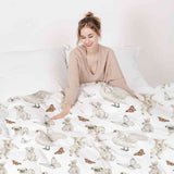 Therapy blankets bedding set white cute animals