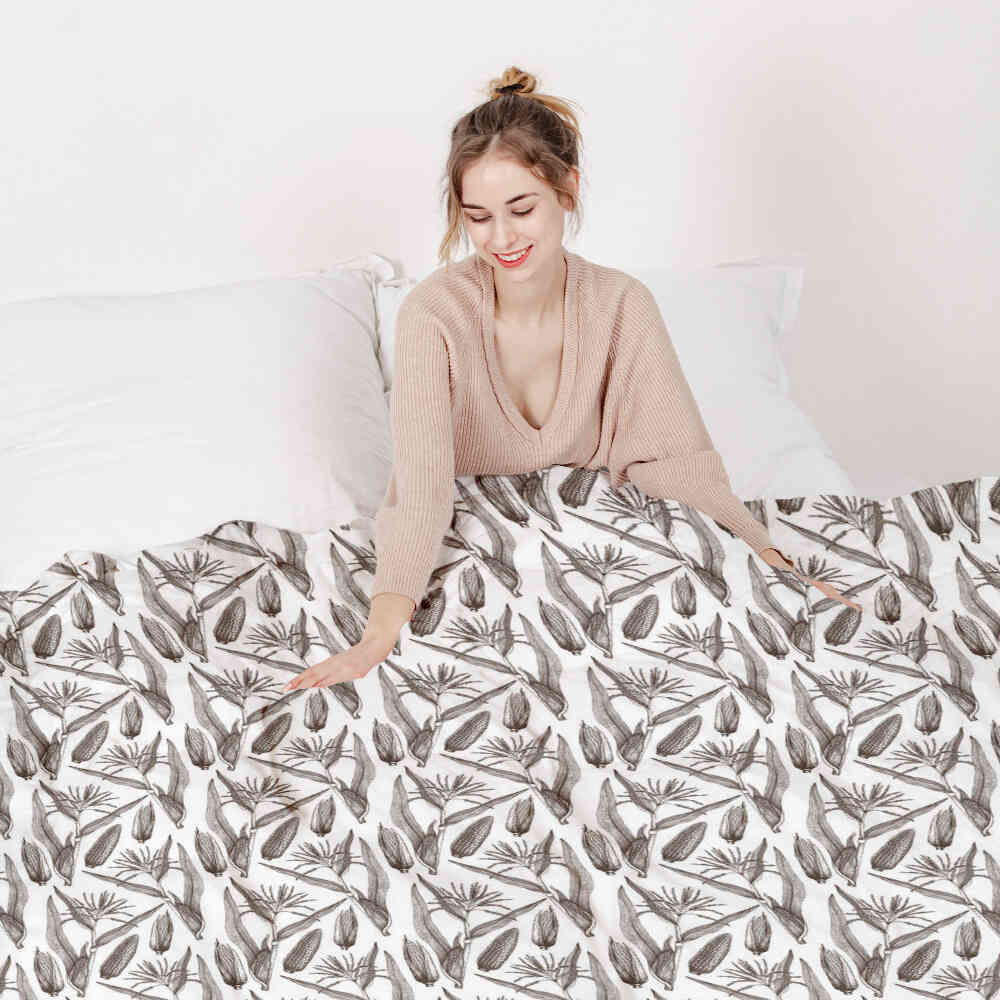 Therapy blankets bedding set white with corn