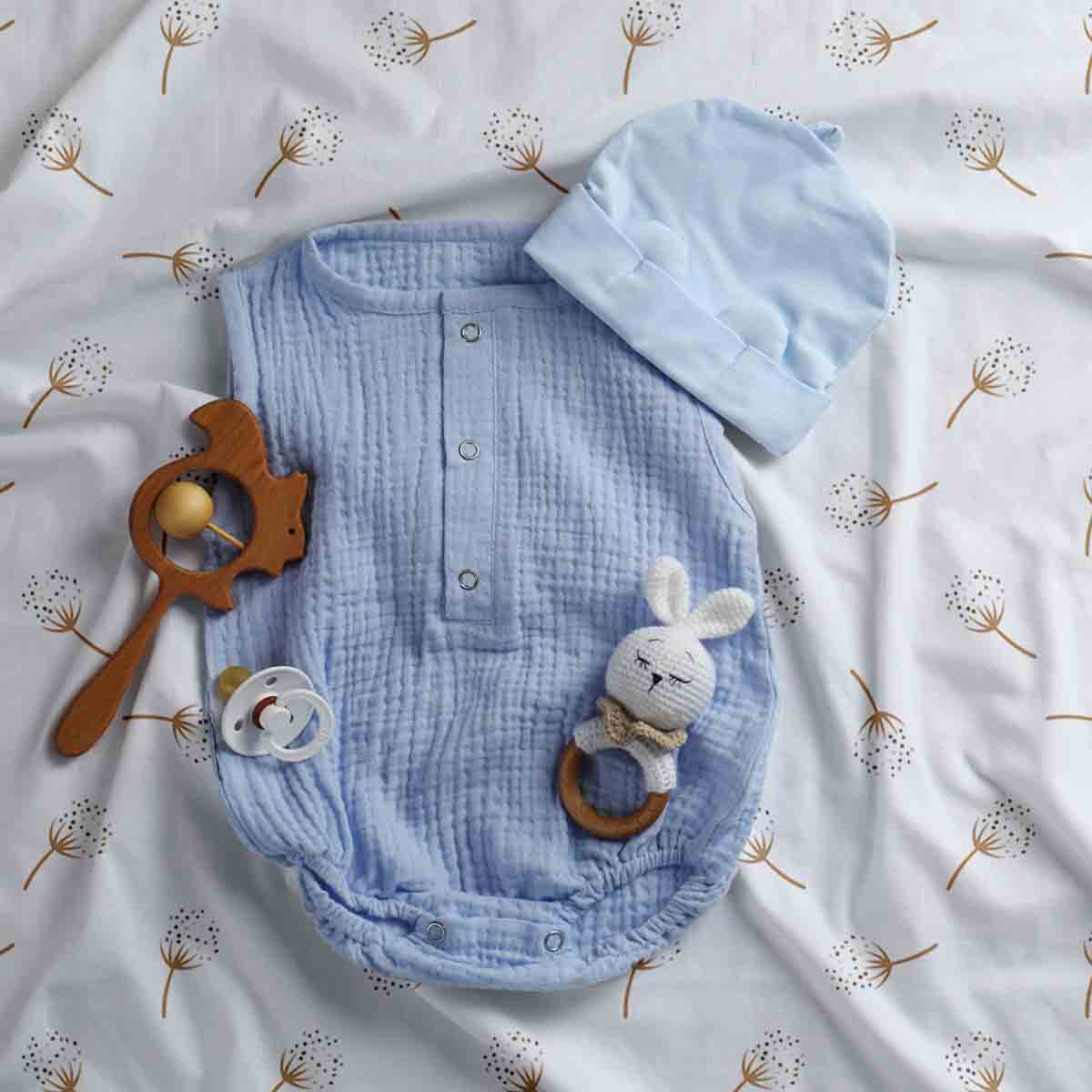 Couverture thérapeutique originale - Housse en coton blanc avec pissenlits