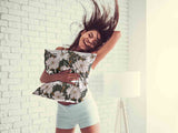 Health pillow with pink aster flowers