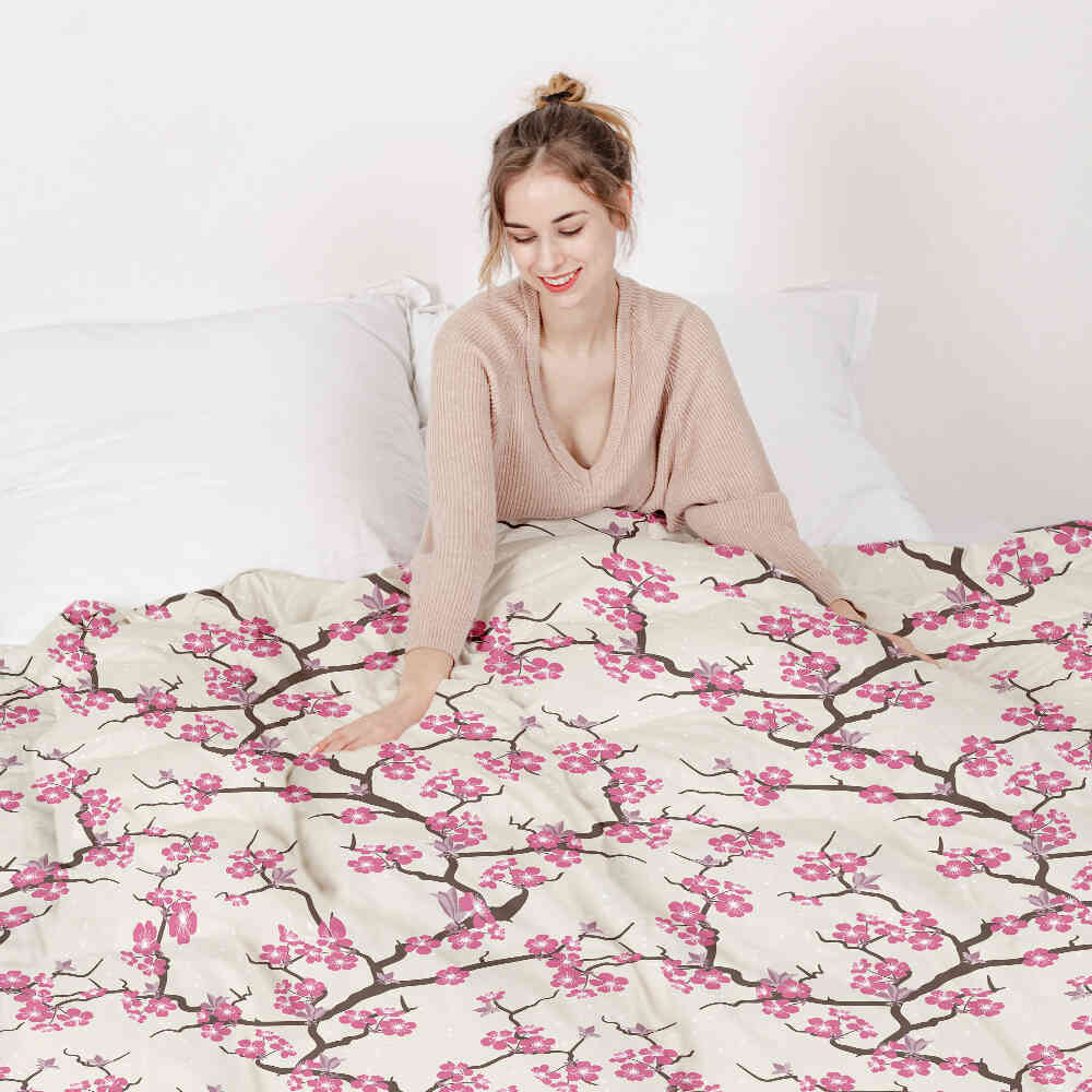 Therapy blankets bedding set Japanese cherry blossom
