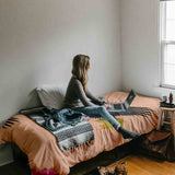 Therapy blanket bedding set orange with crane