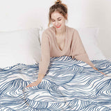 Original therapy blanket - cotton cover waves in blue