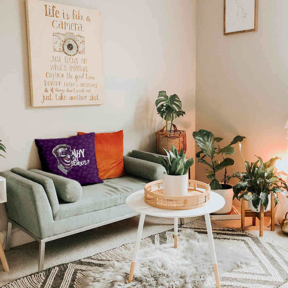 Coussin de santé violet Why So Serious?