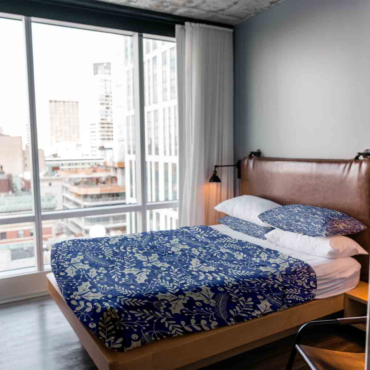 Therapy blankets bedding set blue Christmas