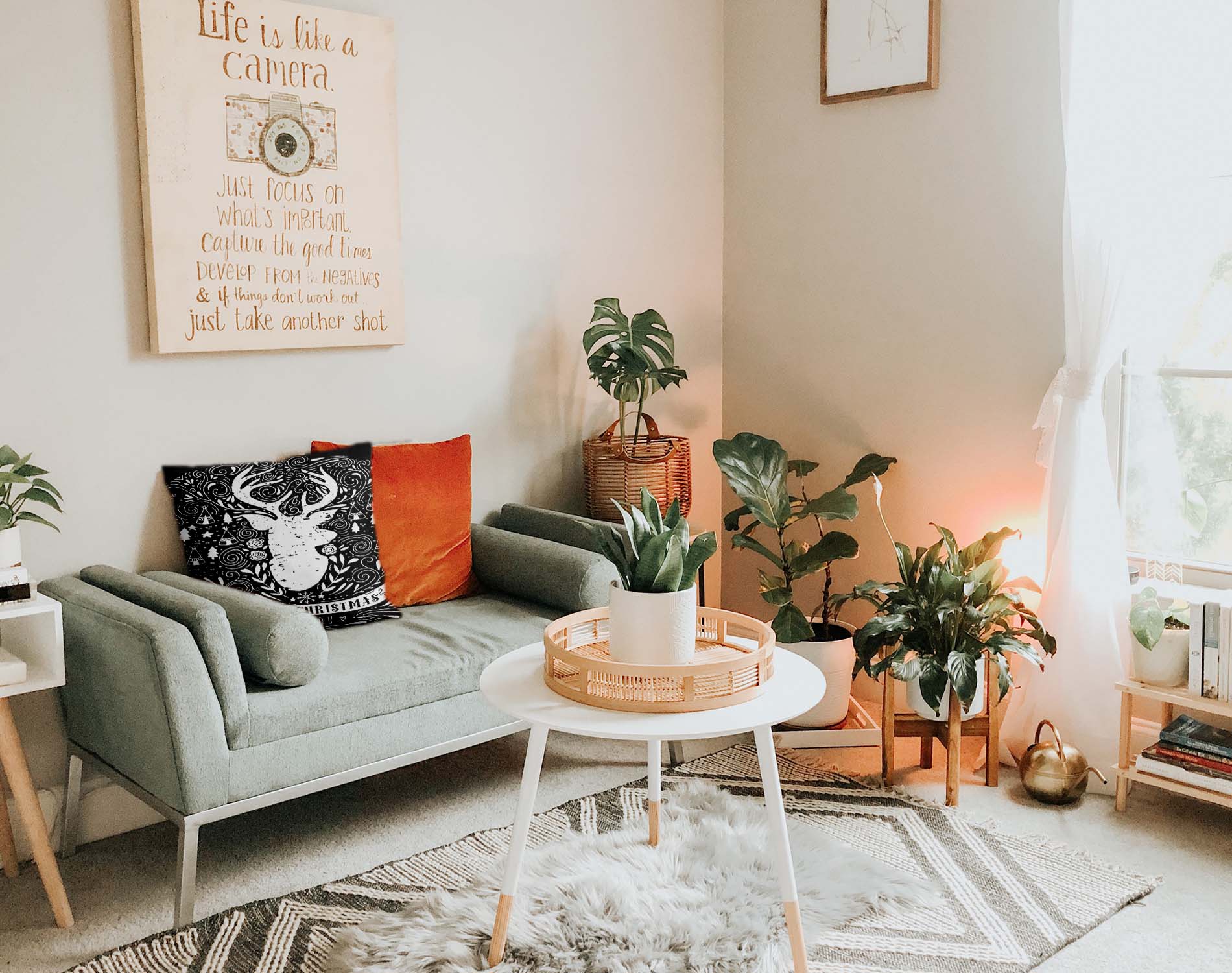 Health Pillow Black Merry Christmas