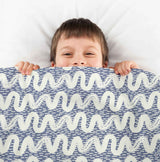 Original therapy blanket - cotton cover blue white waves