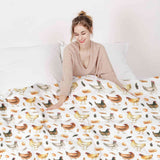 Original therapy blanket - cotton cover white with chickens