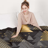 Therapy blanket bedding set with golden fir trees