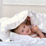 Original therapy blanket - cotton cover white with yellow stars