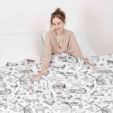 Original therapy blanket - cotton cover gray farmyard