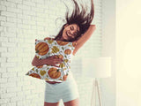 Health pillow white with large pumpkins