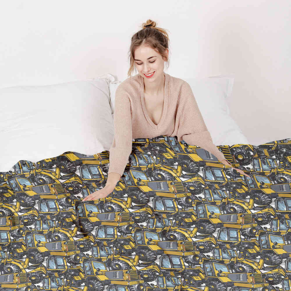 Therapy blankets bedding set tractor