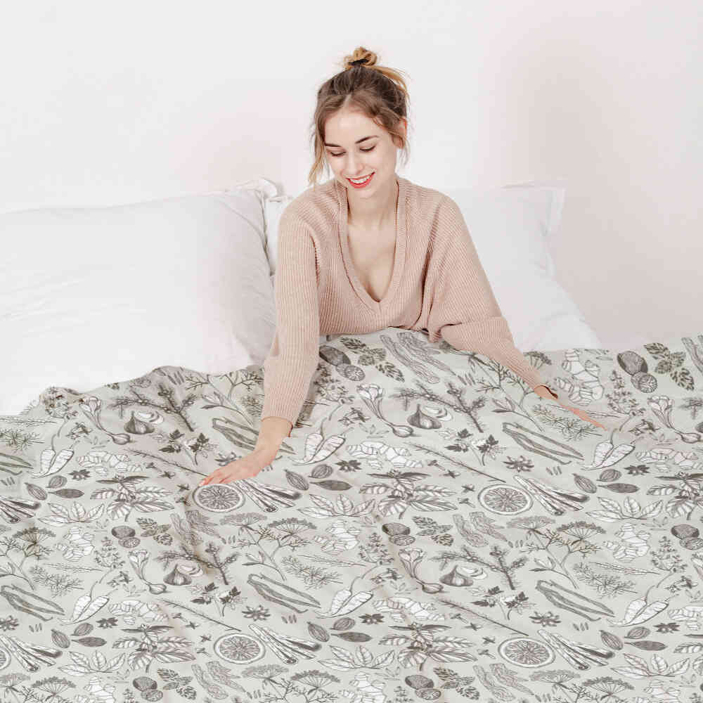 Therapy blankets bedding set gray spice