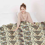 Original therapy blanket - cotton cover colorful animal heads
