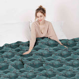 Original therapy blanket - cotton cover waves turquoise-green