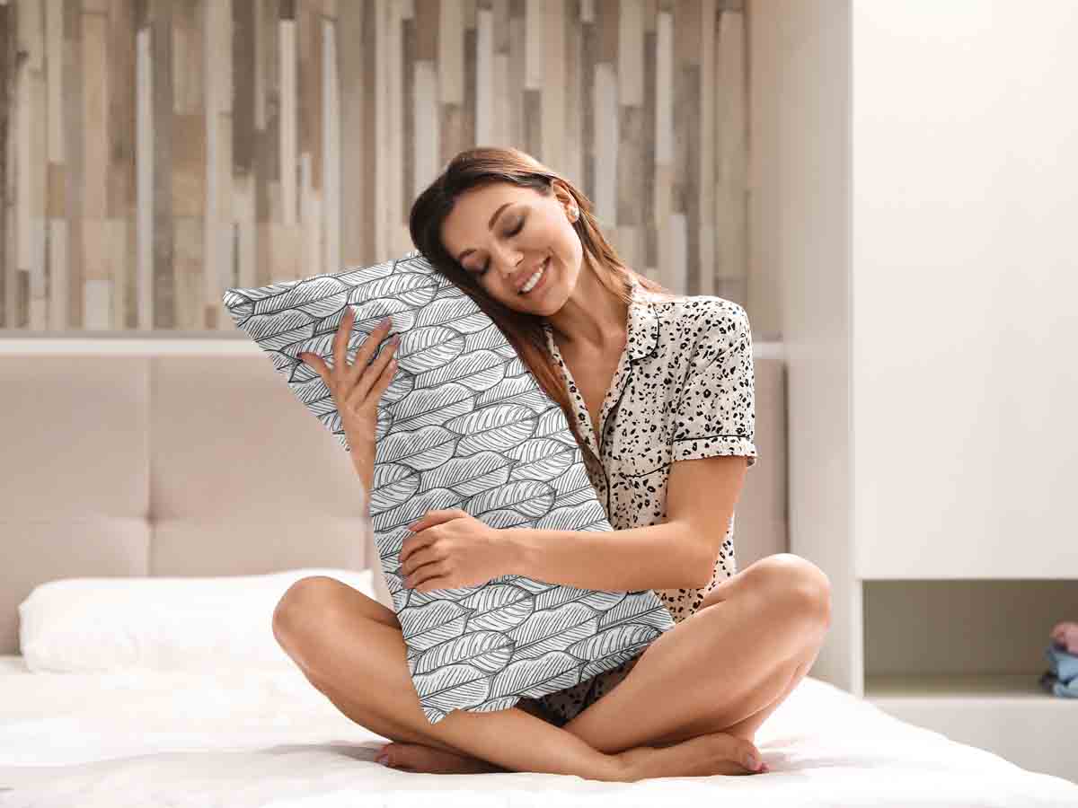 Health Pillow Gray with Maple Leaves