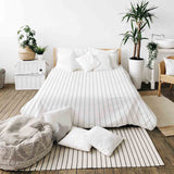 Therapy blankets bedding set light gray stripes