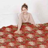 Therapy blanket and bedding set, red large flower.