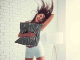 Health pillow dark gray with white branches