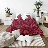 Therapy blankets and bedding set, red with funny Christmas motifs.