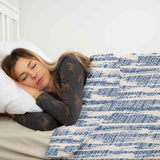 Therapy blanket and bedding set with blue pattern.